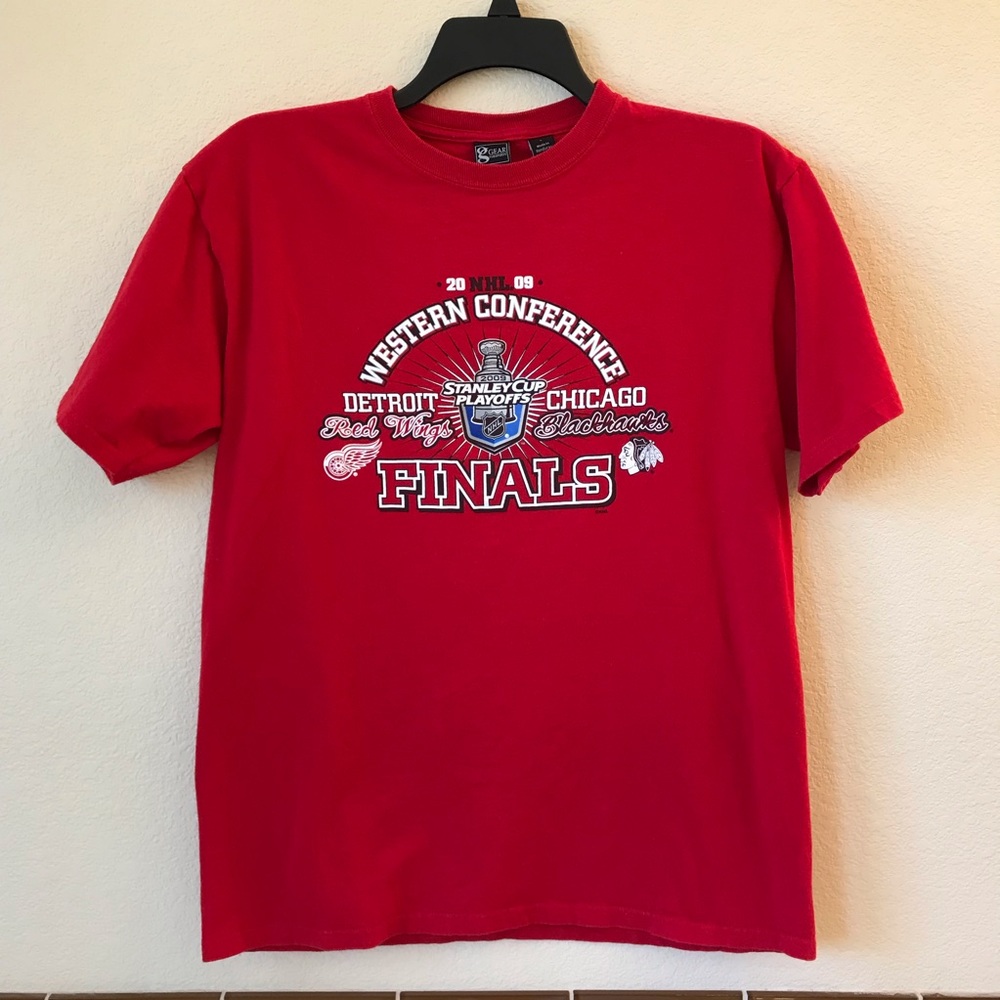 Chicago Blackhawks 2009 Western Finals Stanley Cup Playoffs T Shirt Size Large